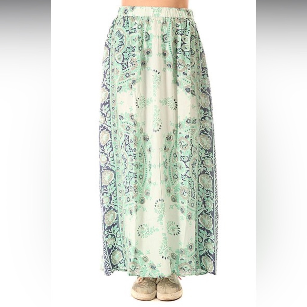 Billabong Long Blue Maxi Patterned Skirt